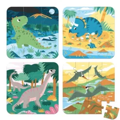 Janod 4 Rompecabezas En Evolucion Dinosaurios - ^ Rompecabezas De 12 Piezas