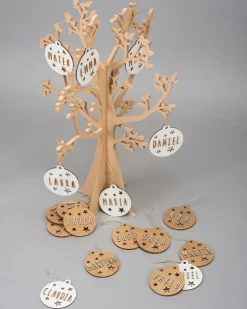 Vintiun Adorno De Navidad Personalizable, Madera Blanca - ^ Relojes Despertadores, Marcos De Fotos, Medidores De Altura, Espejos...