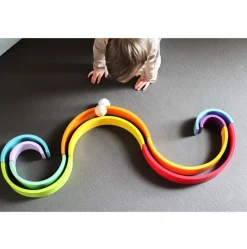 Small foot company Arcos De Construcción De Madera Arcoiris Xl - ^ Juguetes Para El Aprendizaje Temprano Y La Motricidad