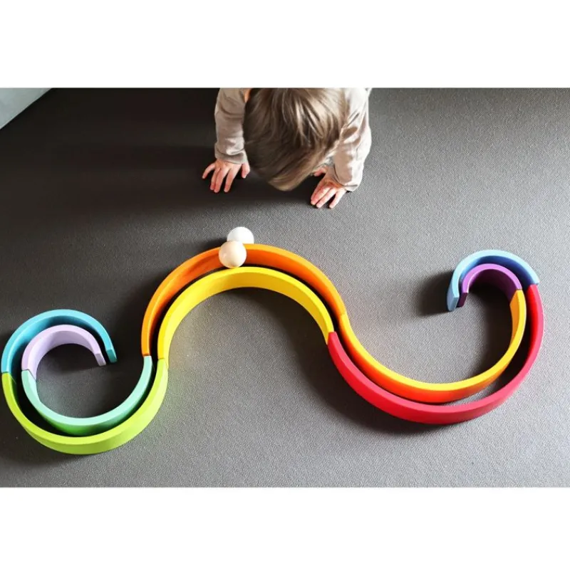 Small foot company Arcos De Construcción De Madera Arcoiris Xl - ^ Juguetes Para El Aprendizaje Temprano Y La Motricidad