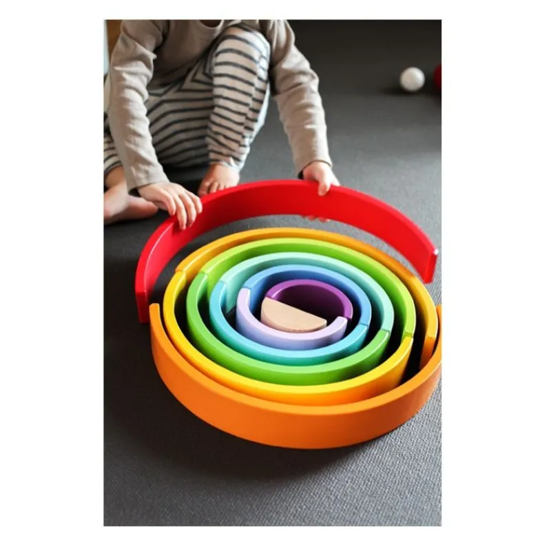 Small foot company Arcos De Construcción De Madera Arcoiris Xl - ^ Juguetes Para El Aprendizaje Temprano Y La Motricidad