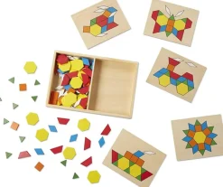 Melissa & Doug Bloques Y Tableros Con Motivos De Aprendizaje - ^ Juegos De Puzzle, Estrategia Y Logica
