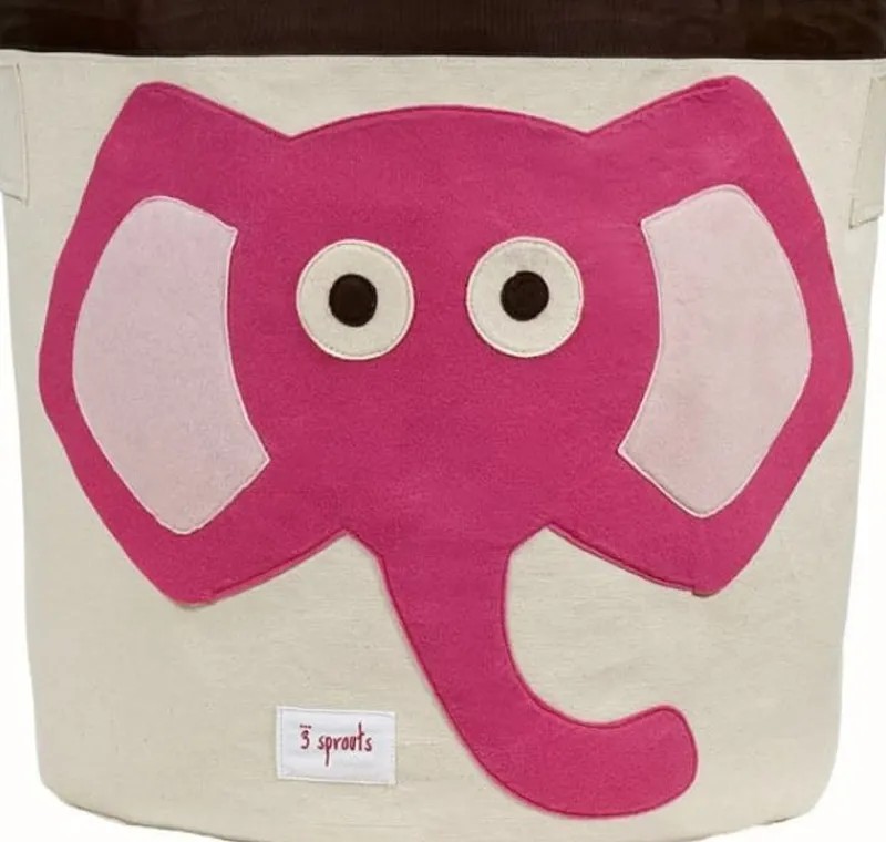 3 Sprouts Bolsa De Juguete Del Elefante Rosa - ^ Cajas De Juguetes Y Muebles De Almacenamiento