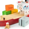 New Classic Toys Buque Portacontenedores Con 4 Contenedores - ^ Grúas, Tractores, Aviones...