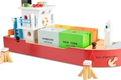 New Classic Toys Buque Portacontenedores Con 4 Contenedores - ^ Grúas, Tractores, Aviones...