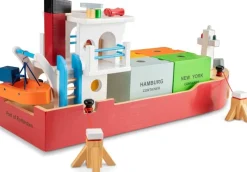 New Classic Toys Buque Portacontenedores Con 4 Contenedores - ^ Grúas, Tractores, Aviones...