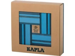 Kapla Caja De 40 Cartones Azul Claro Y Oscuro Con Libro - ^ Tablas De Madera