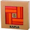 Kapla Caja De 40 Cartones Rojos Y Naranjas Con Libro De Arte - ^ Tablas De Madera