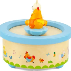 Ulysse Caja De Música De Madera Gallina Y Conejo - ^ Cajas De Música