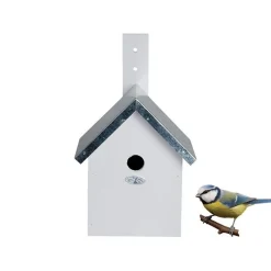 Esschert Design Caja Nido Para Herrerillos - Blanca - ^ Cajas Nido Y Comederos Para Animales