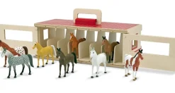 Melissa & Doug Cajas Para Caballos Transportables De Gran Tamano - ^ Granja, Safari Y Caballos