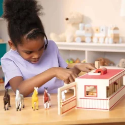 Melissa & Doug Cajas Para Caballos Transportables De Gran Tamano - ^ Granja, Safari Y Caballos
