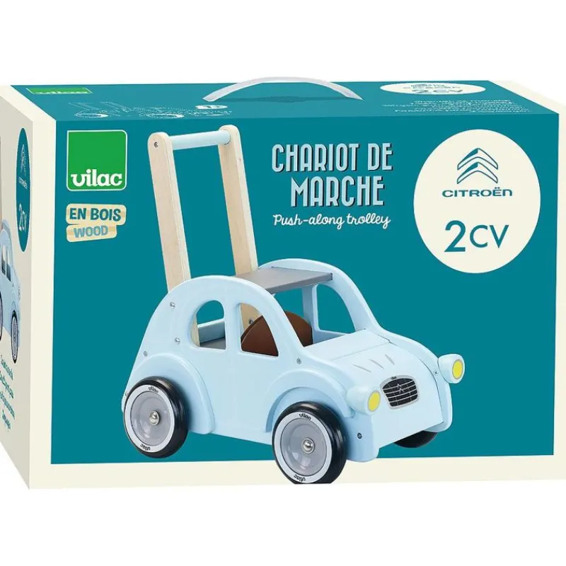 Vilac Carrito Andador Citroen 2Cv De Madera Azul - ^ Carros De Paseo