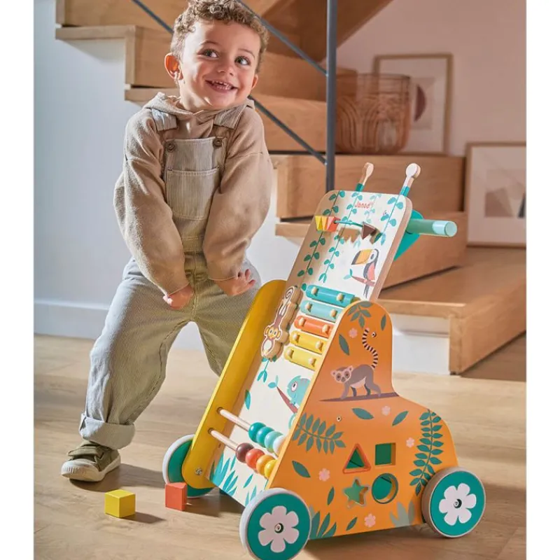 Janod Carrito Andador Multiactividades De Madera Tropik - ^ Carros De Paseo