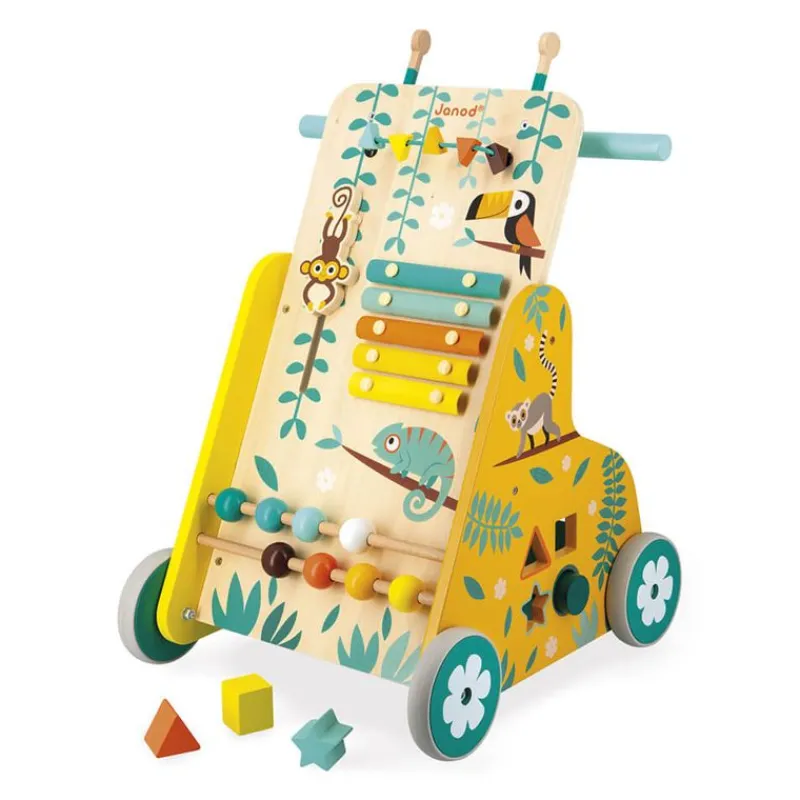 Janod Carrito Andador Multiactividades De Madera Tropik - ^ Carros De Paseo