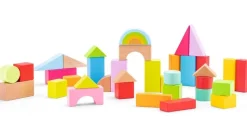 New Classic Toys Carro De Paseo Y Bloques De Madera - ^ Bloques De Construcción