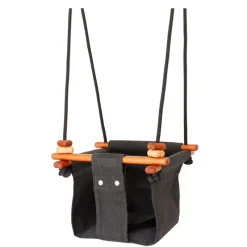 Solvej Swings Columpio De Madera Y Tela Para Bebes Gris Pizarra - ^ Muebles De Jardín, Columpios