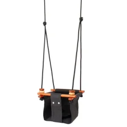 Solvej Swings Columpio De Madera Y Tela Para Bebes Gris Pizarra - ^ Muebles De Jardín, Columpios