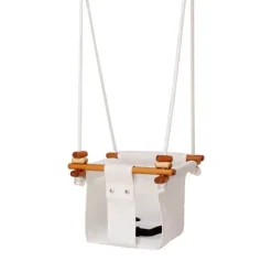 Solvej Swings Columpio De Madera Y Tela Para Bebes Blanco - ^ Muebles De Jardín, Columpios