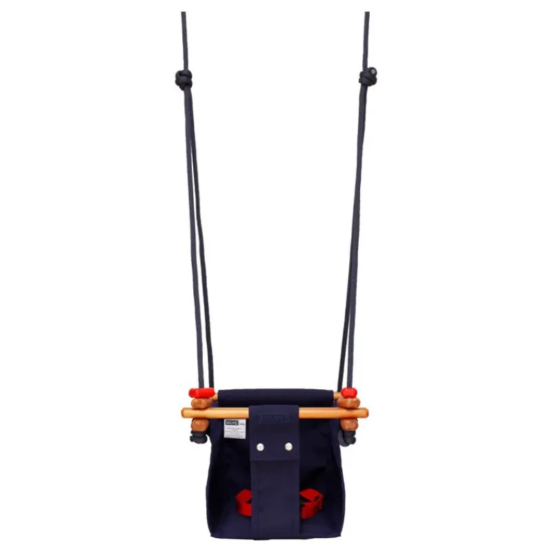 Solvej Swings Columpio De Madera Y Tela Azul - ^ Muebles De Jardín, Columpios