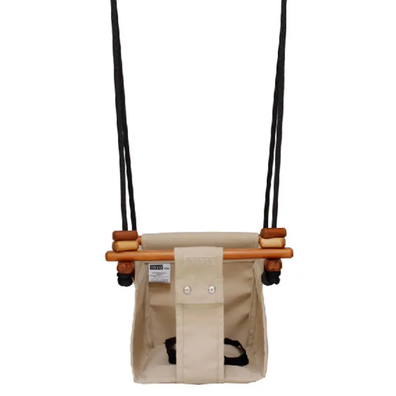 Solvej Swings Columpio De Madera Y Tela Para Bebes Beige - ^ Muebles De Jardín, Columpios