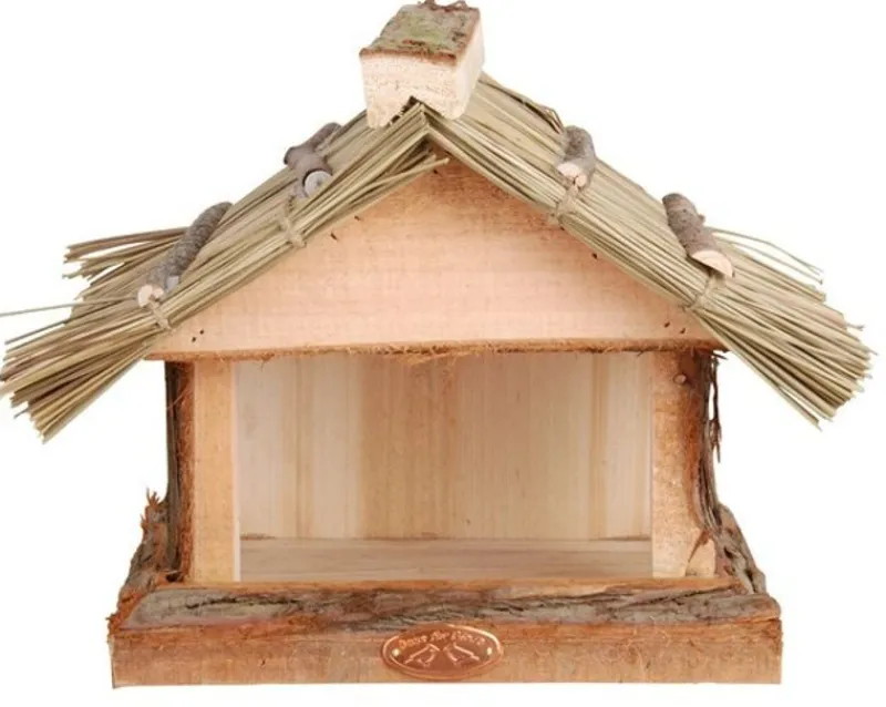 Esschert Design Comedero Para Pájaros - Toit En Osier - ^ Cajas Nido Y Comederos Para Animales
