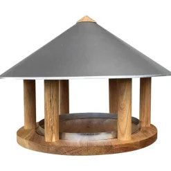Esschert Design Comedero Para Pájaros Con Techo Redondo De Zinc - ^ Cajas Nido Y Comederos Para Animales