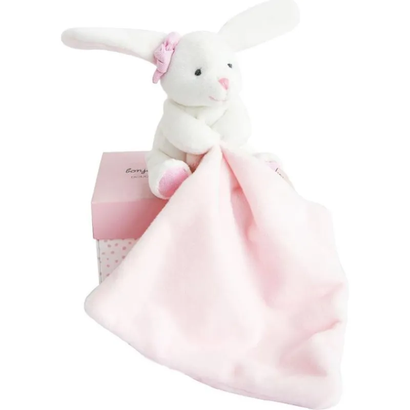 Doudou et Compagnie Conejo Peluche Con Panuelo Rosa En Una Caja De Flores - ^ Doudous
