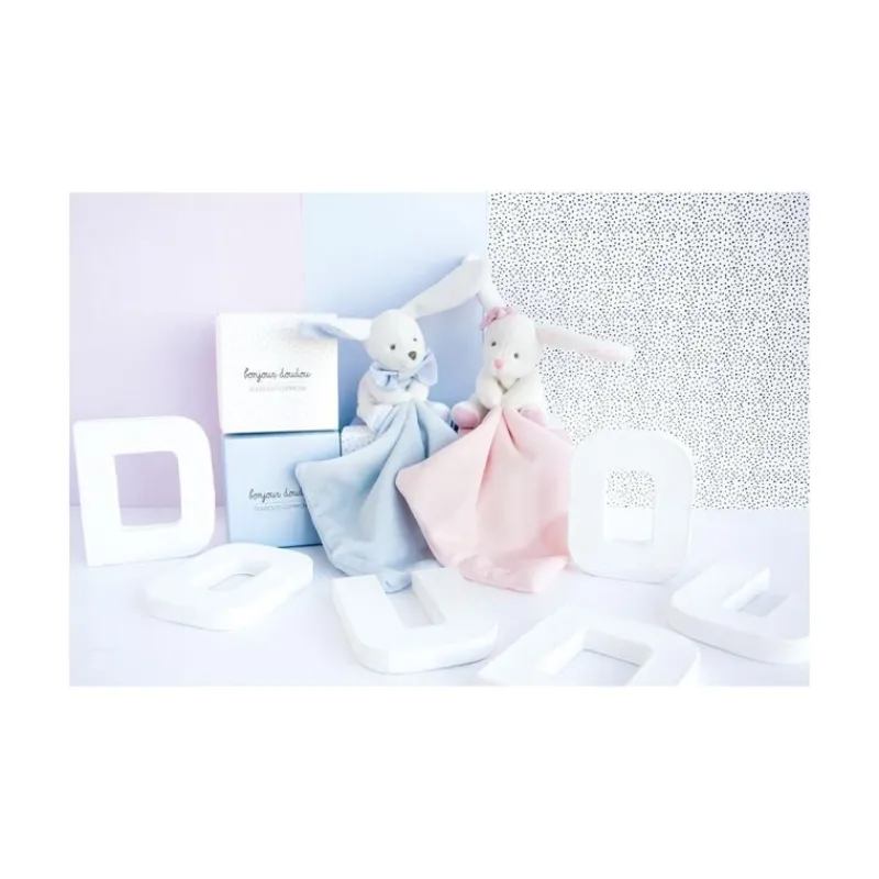 Doudou et Compagnie Conejo Peluche Con Panuelo Rosa En Una Caja De Flores - ^ Doudous