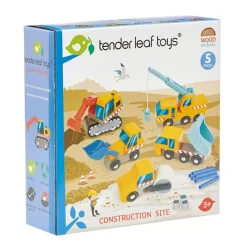Tender Leaf Toys Conjunto De Vehiculos De Construcción - ^ Grúas, Tractores, Aviones...
