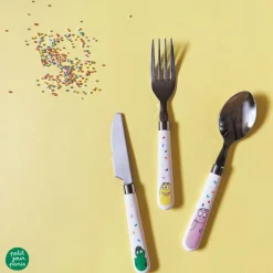 Petit Jour Cubiertos De Aprendizaje Barbapapa Blanco - - Juguetes De Madera^ Una Mesa