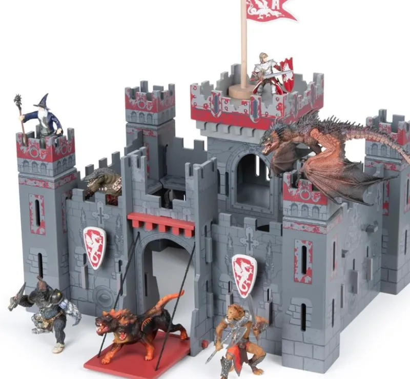 Papo El Fantastico Castillo Rojo Y Gris - ^ El Mundo De Los Caballeros Y Los Piratas