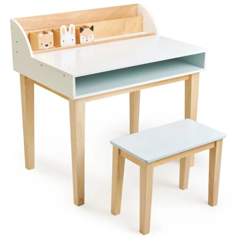 Tender Leaf Toys Escritorio Y Silla Para Niños De Contrachapado Y Madera De Hevea - ^ Escritorios, Mesas Y Sillas