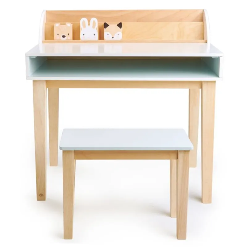 Tender Leaf Toys Escritorio Y Silla Para Niños De Contrachapado Y Madera De Hevea - ^ Escritorios, Mesas Y Sillas
