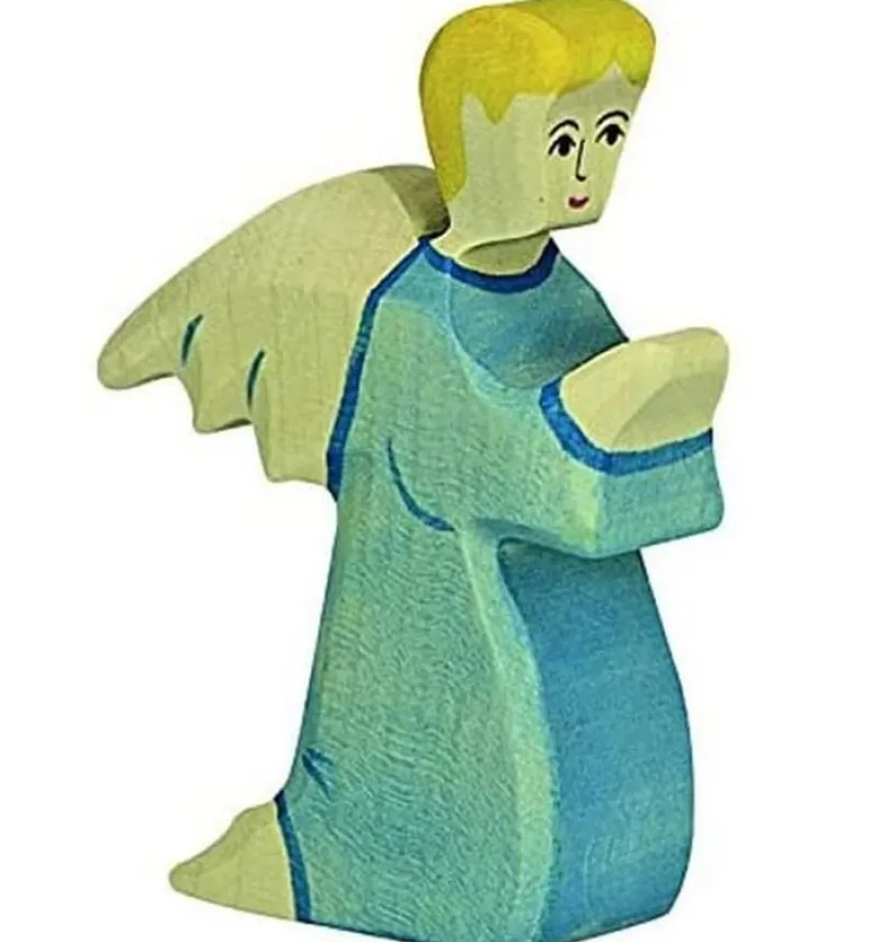 Holztiger Figura Belen De Navidad - Angel Arrodillado - ^ Cuentos Y Leyendas