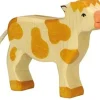 Holztiger Figura De Becerro De Pie - ^ Animales De Granja