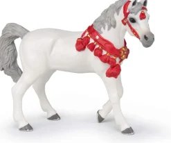 Papo Figura De Caballo Arabe Blanco Con Traje De Desfile - ^ Caballos