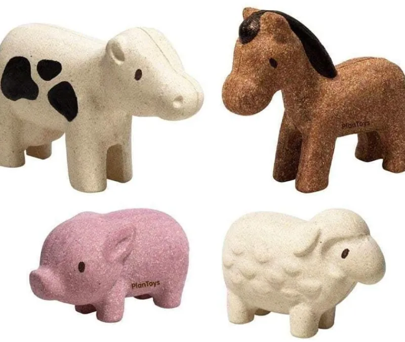 Plan Toys Figuras - 4 Animales De Granja - ^ Animales De Granja