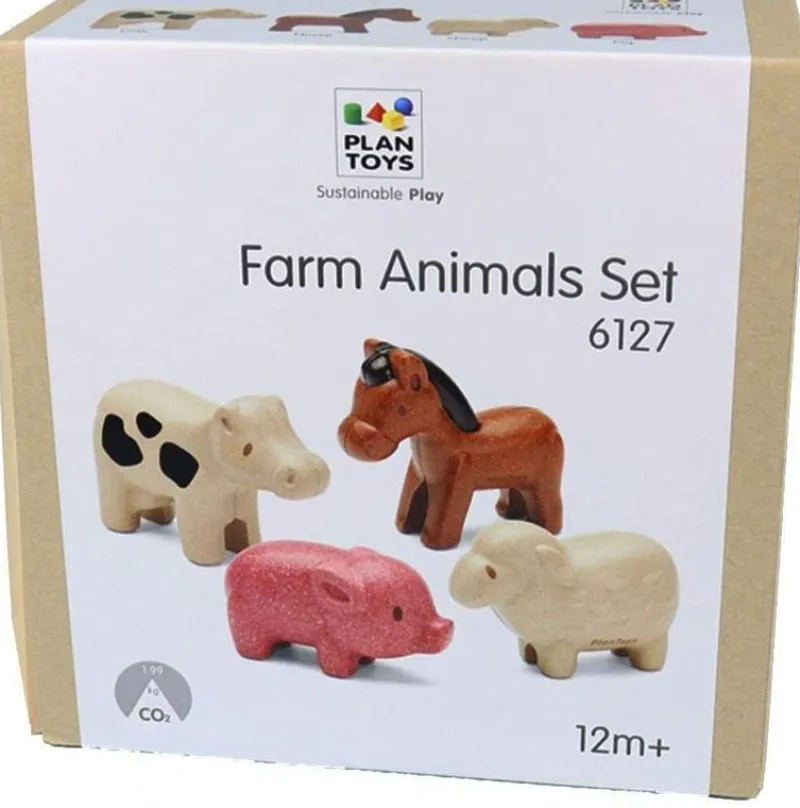 Plan Toys Figuras - 4 Animales De Granja - ^ Animales De Granja