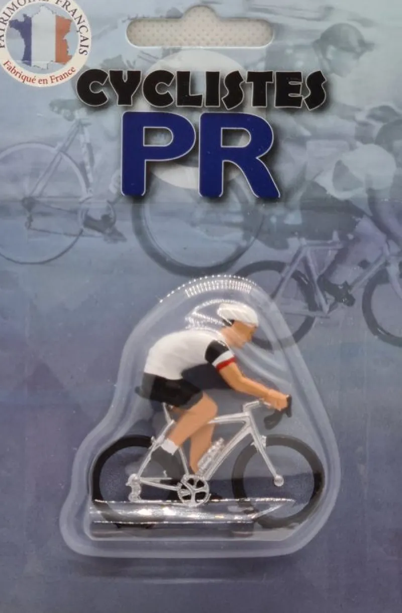 Fonderie Roger Figurita Ciclista M Maillot Blanco Con Mangas Azul Blanco Rojo - ^ Ciclistas En Miniatura