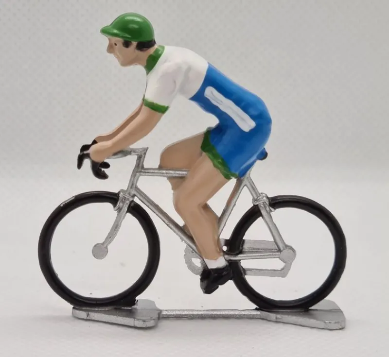 Fonderie Roger Figurita Ciclista R Maillot Verde Y Blanco Azul - ^ Ciclistas En Miniatura