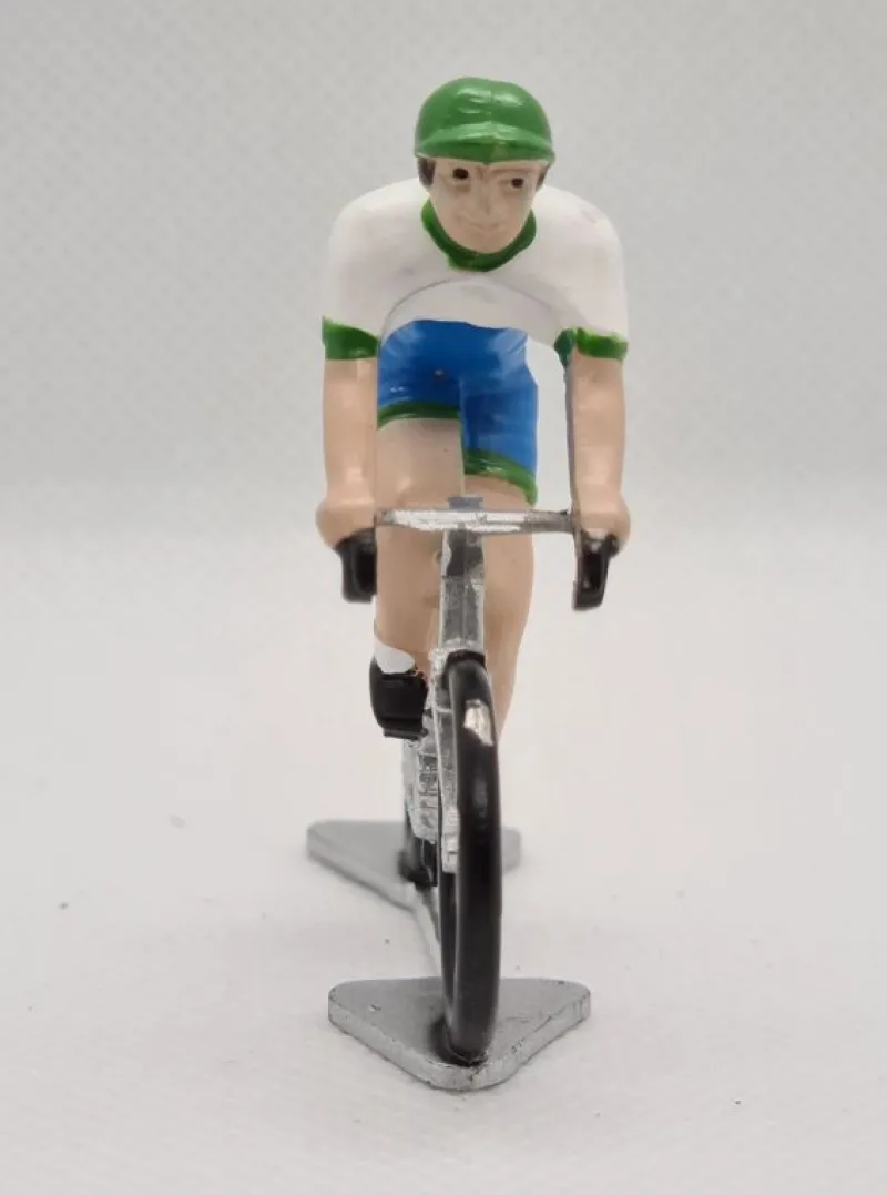 Fonderie Roger Figurita Ciclista R Maillot Verde Y Blanco Azul - ^ Ciclistas En Miniatura