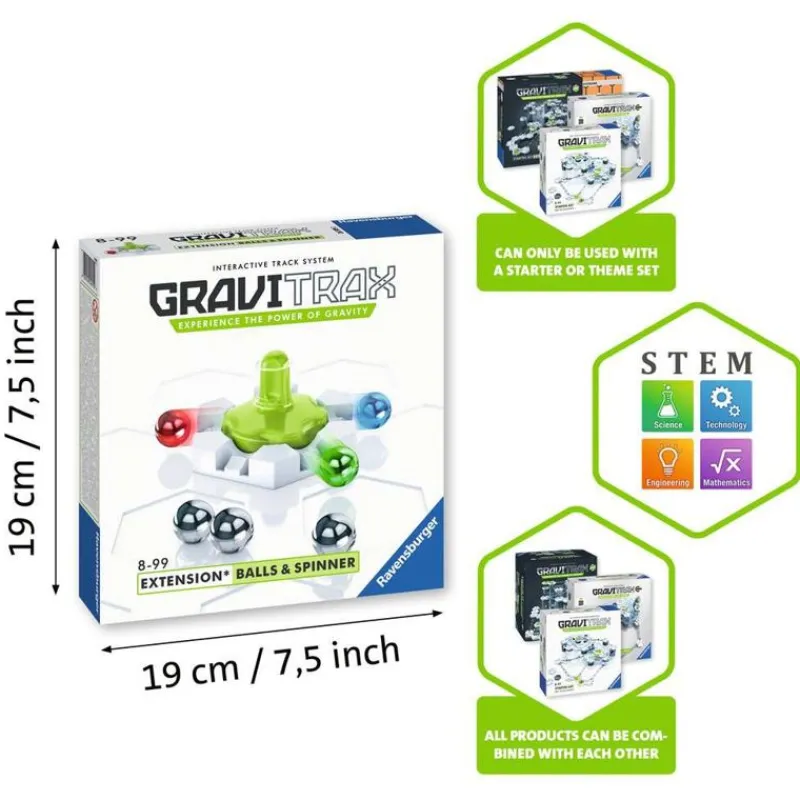 Ravensburger Gravitrax - Balls & Spinner Blanco Gris ^ Circuitos Y Toboganes De Bolas