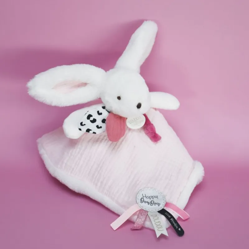 Doudou et Compagnie Happy Blush Doudou Pompon Rose - ^ Doudous