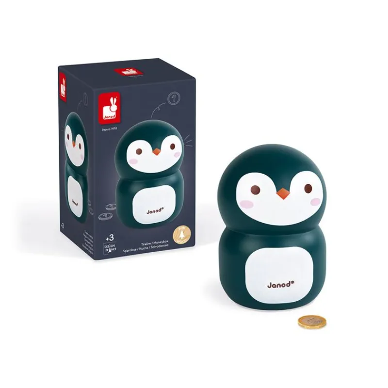 Janod Hucha Pinguino De Madera - ^ Tirelires