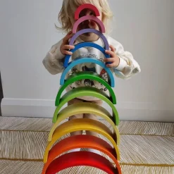 Bigjigs Toys Juego Arco Iris Grandes De Madera - ^ Juguetes Para El Aprendizaje Temprano Y La Motricidad