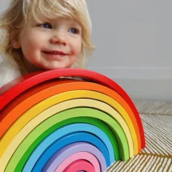 Bigjigs Toys Juego Arco Iris Grandes De Madera - ^ Juguetes Para El Aprendizaje Temprano Y La Motricidad