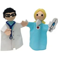 Mu00fa Juego De 5 Marionetas Mundo Médico - Mu^ Teatro Y Marionetas
