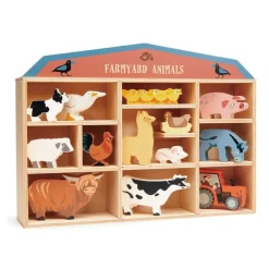 Tender Leaf Toys Juego De Animales De Madera Para La Granja - ^ Animales De Granja