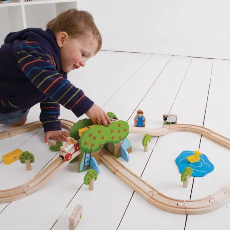 Bigjigs Toys Juego De Tren De Granja - ^ Rutas Del Tren Brio